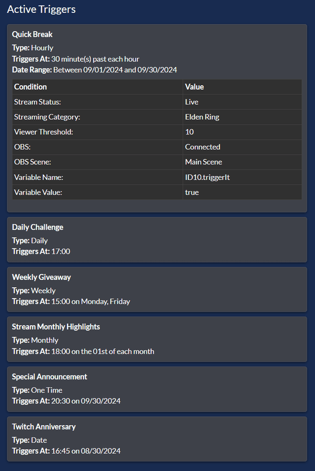 DateTime Triggers SAMMI Extension Christina Kral's Tools Docs